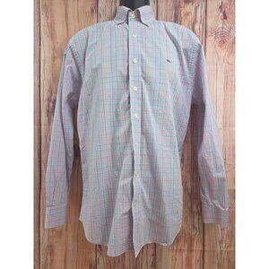 Vineyard Vines Mens Medium Whale Shirt Button-Down Plaid Multi-Color